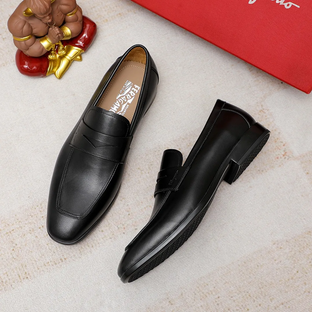 Men's shoes 💰600 🕷🕷🐂【Ferragamo】 Popular fashion casual shoes🇨🇳Official website counter 1:1 production, original mold opening💯Good quality can be seen, imported high-end first-layer pebbled calfskin, water-dyed🐂leather lining🌿very clear texture, high-quality waterproof, non-slip and wear-resistant outsole🎋high quality and low price, truly handmade🍓, 5 colors available! Code number 38-44 (45. To be customized)